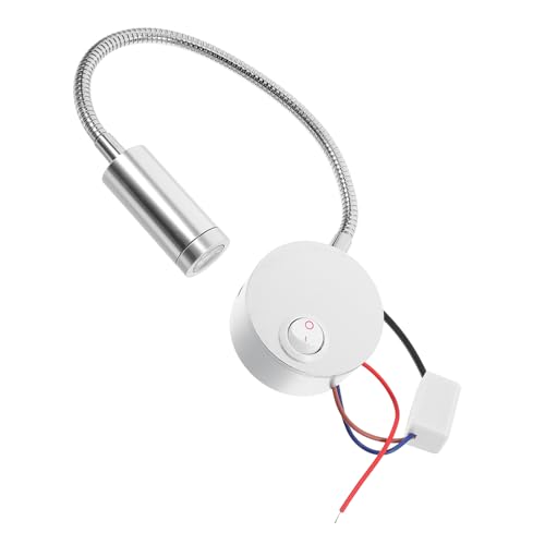 OSALADI ámpara De Pared LED Flexible De 3W Con Brazo Giratorio 360 Grados y Luz Blanca Cálida Ideal Para Lectura y Uso En Mesitas De Noche Con Interruptor Incorporado Voltaje AC