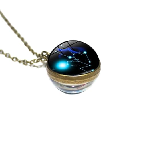 ALTCIRNMD 12 Constellation Necklace for Women Men Twelve constellations crystal glass ball necklace Zodiac Sign Pendant Astrology Horoscope Constellation Jewellery,Taurus