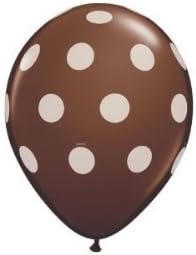 24ct Assorted Brown and Pale Pink Balloons with White Polka Dots