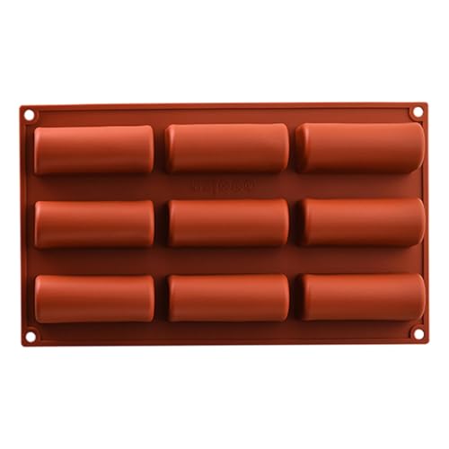 ycezw Molde de silicona para barra de pastel,moldes para barras de cereales de silicona - Molde de barra de chocolate de silicona profundo de 9 cavidades - Molde de mantequilla de pudín de queso