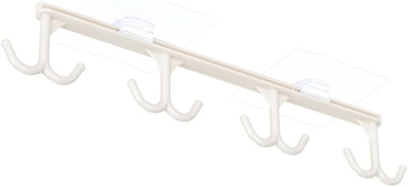 Kitchen Storage Rack Wardrobe Cabinet Hook Storage Rack Cup Holder Hook Towel Rack (Color : Gray) (Beige)