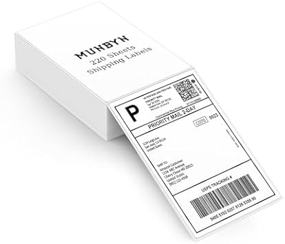 RW403B Bluetooth Thermal Label Printer+4x6 Direct Thermal Shipping Labels