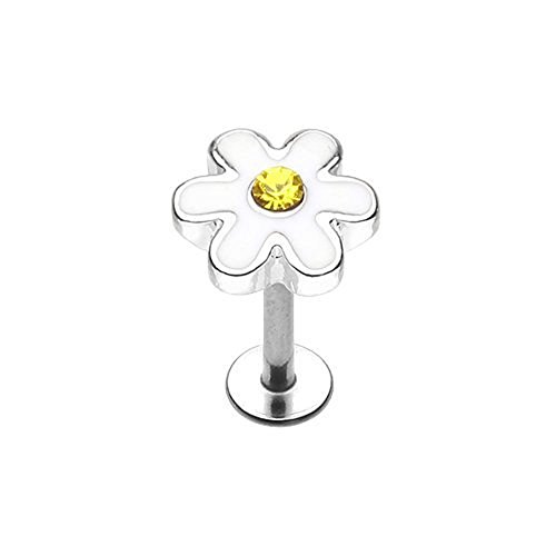 WildKlass Jewelry Daisy Labret 316L Surgical Steel (Silver)