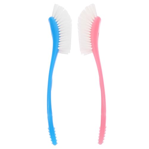 SOPOTUTU 2 Piezas Cepillo para Biberones Multifuncional Cerdas de Nylon Mango Ergonómico con Colgante Limpieza Profunda para Botellas y Tazas Colores Azul y Rosa