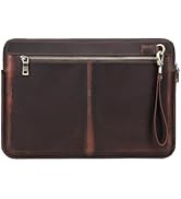 CONTACT'S FAMILY Laptop Sleeve for 15.4/16 Inch MacBook Pro, Genuine Leather Full Grain Laptop Cl...
