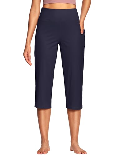 Image of ISEEGZ 15 inch / 18 inch / 21 inch / 25 inch Capri Pants for Women High Waist with Pockets Women's Capris Workout Yoga Pants Loose Straight Leg