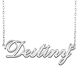 RONKAHSHOW Destiny Custom Pendant Name Necklace Customized Personalized with Heart Necklace Best Gift for Women New Year Birthday Mother’s day Christmas wedding Party S