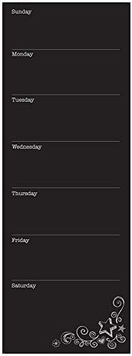 Wallies Vinyl Wall Decals, Peel and Stick Weekly Calendar Chalkboard Wall Decal, 9'' x 25''
