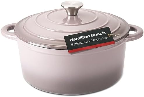 Hamilton Beach 5.5-Quart Enameled Cast Iron Dutch Oven with Lid | Heavy-Duty Pot for Braising, Roasting & Baking - Thumbnail 2