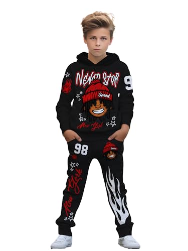 Boy, casual wear. Suitable for boys aged 5 to 14, comfortable spring and autumn hooded sweatshirt sets and long pants sets.