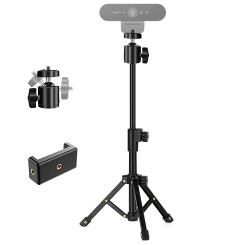 Webcam Tripod Stand Extendable Webcam Stand for Desk Small Camera Tripod for Logitech Webcam C922 C930e C920S C920 C615 C960 C920x BRIO 4K NexiGo N60 Right Light GoPro DSLR Projector and More