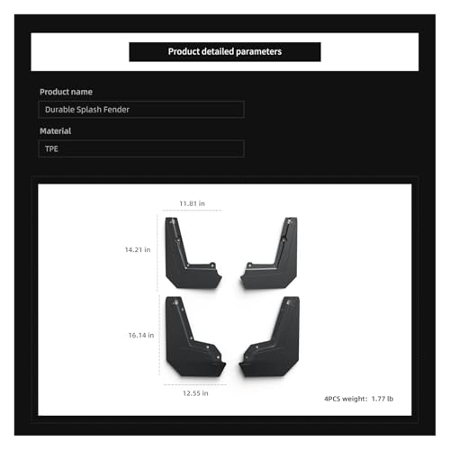 Guardabarros para coche contra salpicaduras de rueda trasera para Tesla Cybertruck 2024-2026 7