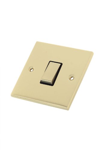 SATIN BRASS LIGHT SWITCH BLACK INSERTS DSL801
