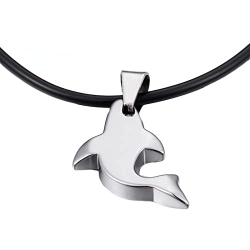 Collier homme acier inoxydable pendentif dauphin punk KnSam