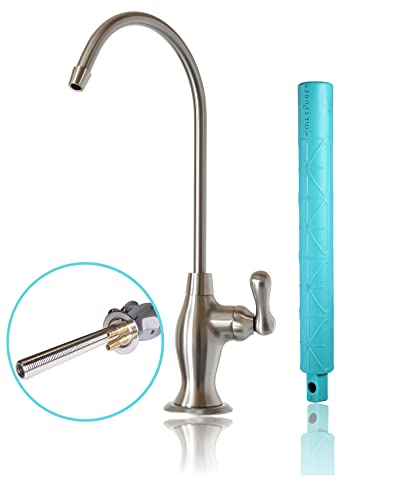 Metpure Reverse Osmosis Drinking Water Air Gap RO Faucet Filtration System Water Dispenser Spout (Brushed Nickel) with Drinking Water Faucet Wrench RO-FW148