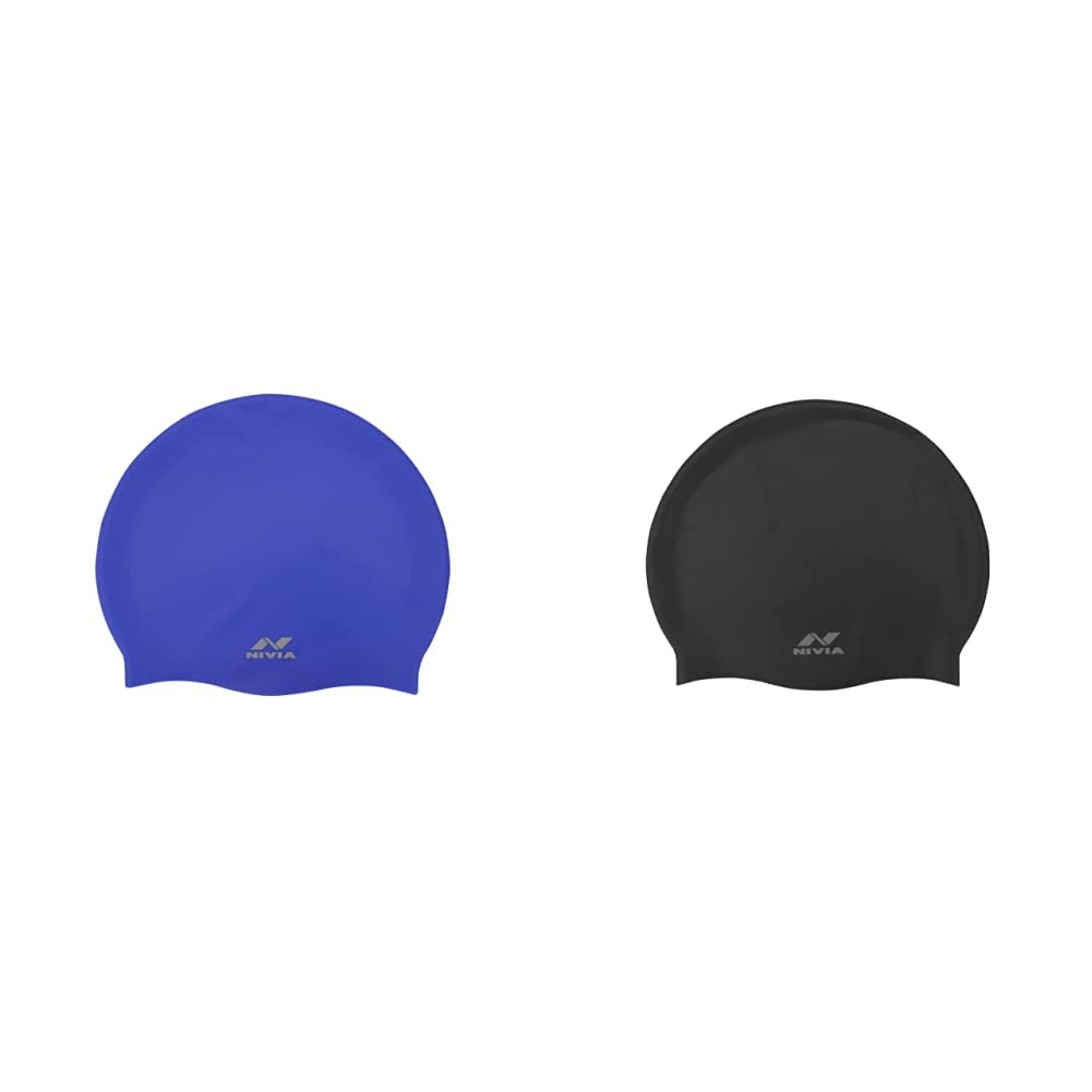 Nivia Classic Silicone Adult Swimming Cap (Royal Blue) & Classic Silicone Adult Swimming Cap (Black) Combo (B082FMCXV3) Amazon Price History, Amazon Price Tracker
