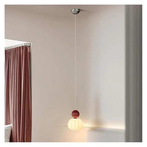 Lustre médiéval Bauhaus rouge avec lampe suspendue dimmable