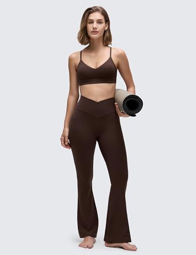 Image of CRZ YOGA Butterluxe V Neck Sports Bras | Light Support, Removable Pads, Yoga, Extremely Soft, Square Back, Adjustable Spaghetti Straps, for Women