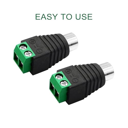 Image of MX RCA to Terminal Block Adapter, 20 Pack Female Audio Video Connector, Black and Green, Screw Terminal Block Connectors