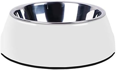 Manda Ocean Pet Bowls Stainless Steel Dog Cat Pet Bowl Universal Pet Water and Food Bowls 4 Sizes and 5 Colors Available (S, White)