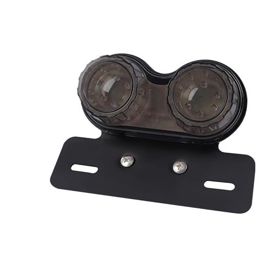 Feu arrière de frein LED universel pour moto avec support de plaque d'immatriculation noir