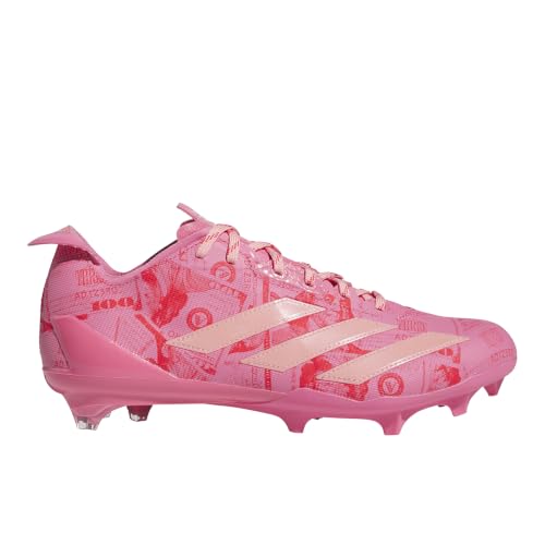 adidas Unisex Adizero Electric Ii American Football Shoes, Pink Fusion/Semi Pink Spark/Semi Lucid Red, 8