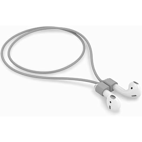 【1 Pack】 Ultra Strong Magnetic Anti-Lost Straps for AirPods, Colorful Soft Silicone Sports Lanyard Compatible with AirPods 1&2 / AirPods 3rd / AirPods Pro 1st&2nd Gen, Neck Rope Cord - Gray Cover