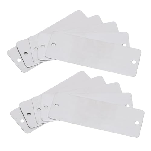 HOMSFOU 10個ステンレス製無地名札 耐衝撃属プレート 彫刻対応 メタルタグ オフィス 店舗 工業用ラベル 多用途 可能
