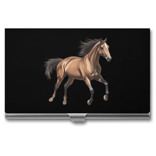 Running Arabian Horse Business Card Holder Slim Credit Case Pocket Name Case Wallet for Men Women