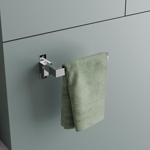Image of USF Bath Accessories Foldable Stainless Steel Towel Hanger for Bathroom | Premium Napkin & Hand Towel Holder | Towel Ring | Wall Mounted Chrome Finish Bathroom Accessories