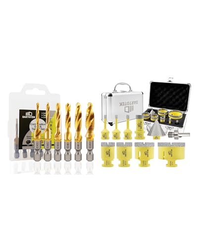 Forets diamant carrelage et tarauds combinés haute performance 10 pièces