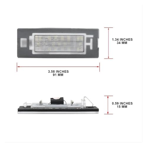 Luz LED para placa matrícula coche Fiat Panda Tipo 2003-2012 trasera 2