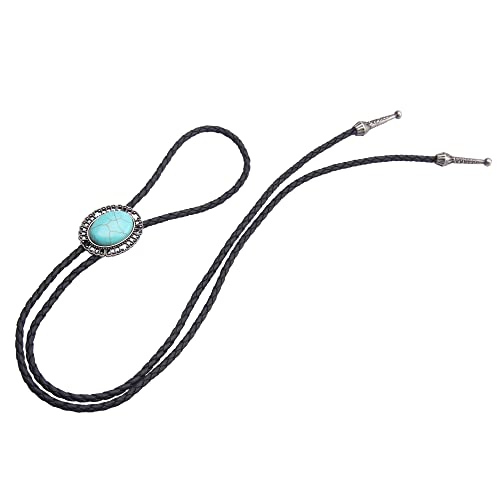 Image of GelConnie Native American Bolo Tie Rodeo Cowboy Leather Necktie Western Necklace Costume Accessories for Men,Women