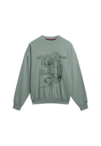 Superdry Damen Tokyo Narrative Oversized Sweatshirt Helles Jadegrün 36