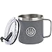 Beretta Durable Versatile Camping Outdoor Stainless Steel Double Insulated 16 Oz Coffee Mug Logo & C-Shaped Handle, Wolf Gray, 16 OZ