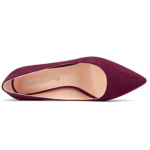 NobleOnly Women Pointed Close Toe Stiletto High Heel Slip-on Pumps Dress Classic Office Wedding Shoes 3.3 Inches Heels4