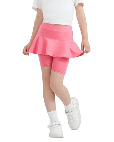 Girls Leggings with Skirt Uniform Skirts for Girls Knee-Length Ruffle Skirt Pants for Kid 4-11 Years2