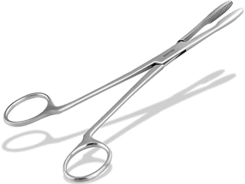Zupfzange für Hundeohren Haarzange Hunde Haarzupfzange Tierhaar-Entferner Edelstahl Rostfrei mit Innenzahnung ohne Sperre in Profi-Qualität (18 cm)