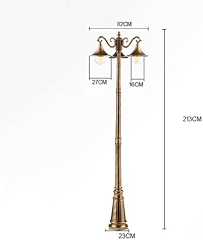 SGKOMN 2,13 m hoge paallamp voor buiten, Europese waterdichte tuinpaallamp, straatverlichting voor binnentuin, woonpark, retro landschapsverlichting voor gazon, E27, brons photo 2