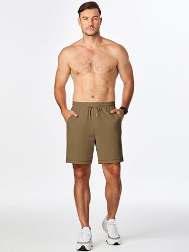 JMIERR Mens Gym Shorts Cotton 7" Running Comfy Workout Shorts Zipper Pocket Sweat Shorts2