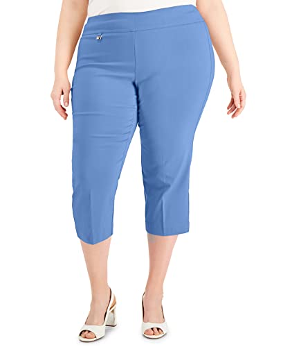 Plus Size Tummy Control Capri Pants Perf Periwinkle 28W