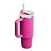STANLEY Quencher H2.0 FlowState Stainless Steel Vacuum Insulated Tumbler with Lid and Straw for Water, Fuchsia 30 oz, STANQ2.0F