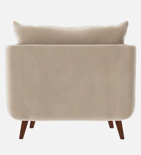 Image of Rejol Velvet 1-Seater Sofa Luxurious Comfort for Living Rooms and Offices (Cream, Armchair)