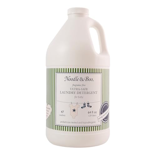 Noodle & Boo Baby Liquid Laundry Detergent – EWG Verified Fragrance Free Plant-Based Gentle Formula for Sensitive Skin, Hypoallergenic, HE Compatible, 64 Fl Oz