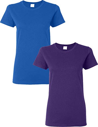T-shirt en coton épais Gildan femme lot de 2 taille S parfait pour le week-end