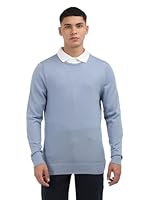 Calvin Klein Men's Merino Crew Neck Sweater,Troposhere,Small