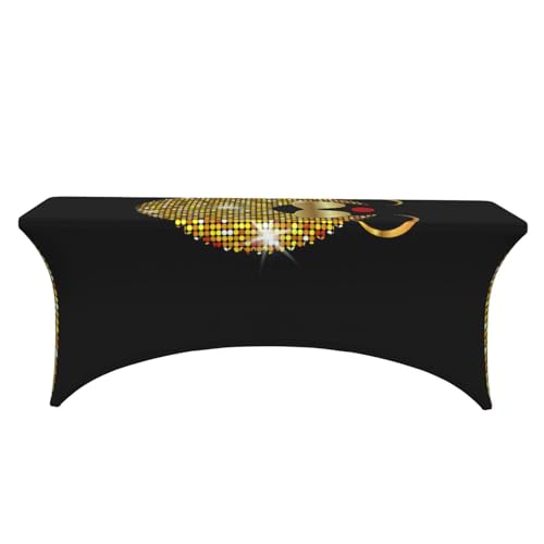 Housse de table rectangulaire élasthanne 1,8 m nappe stretch imprimée pour buffet de réception - 3