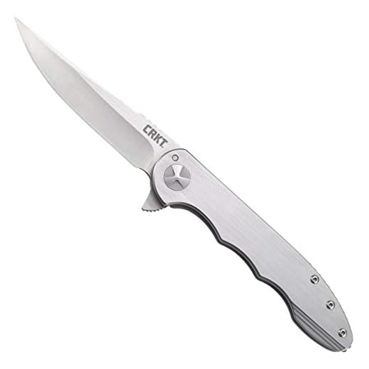 CRKT Up & At 'Em Folding Pocket Knife: Everyday Carry, Satin Blade, Frame Lock, Stainless Steel Handle, Deep Carry Pocket Clip 7076