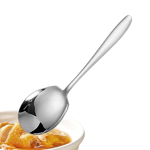 Cuchara Para Servir De Cocina De Metal, Cucharas Para Servir Grandes | Cuchara Multifuncional Para Servir Cenas, Cucharas De Cubiertos De Cocina Con Mango Ergonómico Para Bodas, Fiestas, D