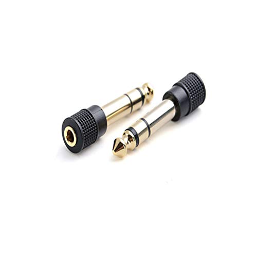 Mobestech 5 Pcs Cobre banhado a ouro 6,5 mm Macho para 3,5 mm Fêmea Conector de Áudio Microfone Adap